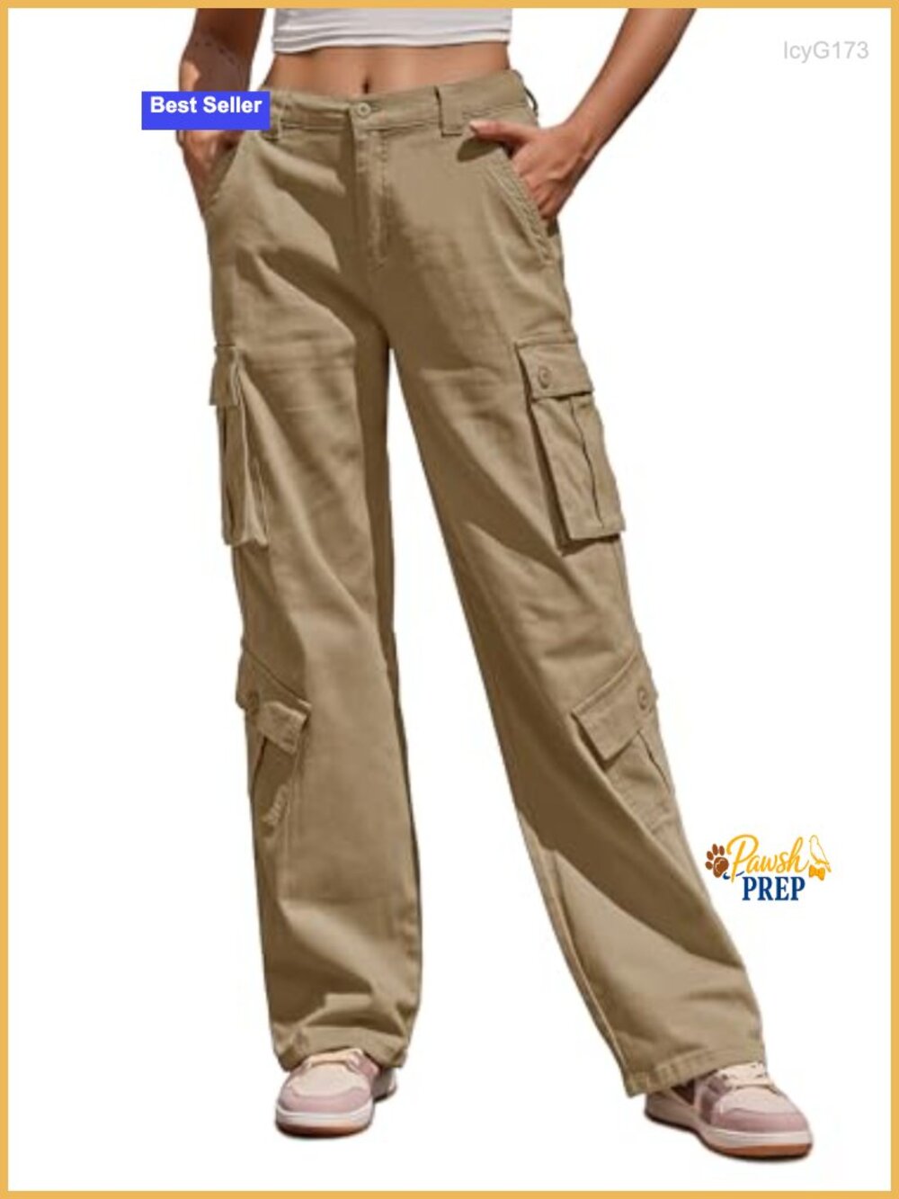 High Waisted Cargo Pants Combat Military Wide Leg Casual Trousers 8 Pockets
